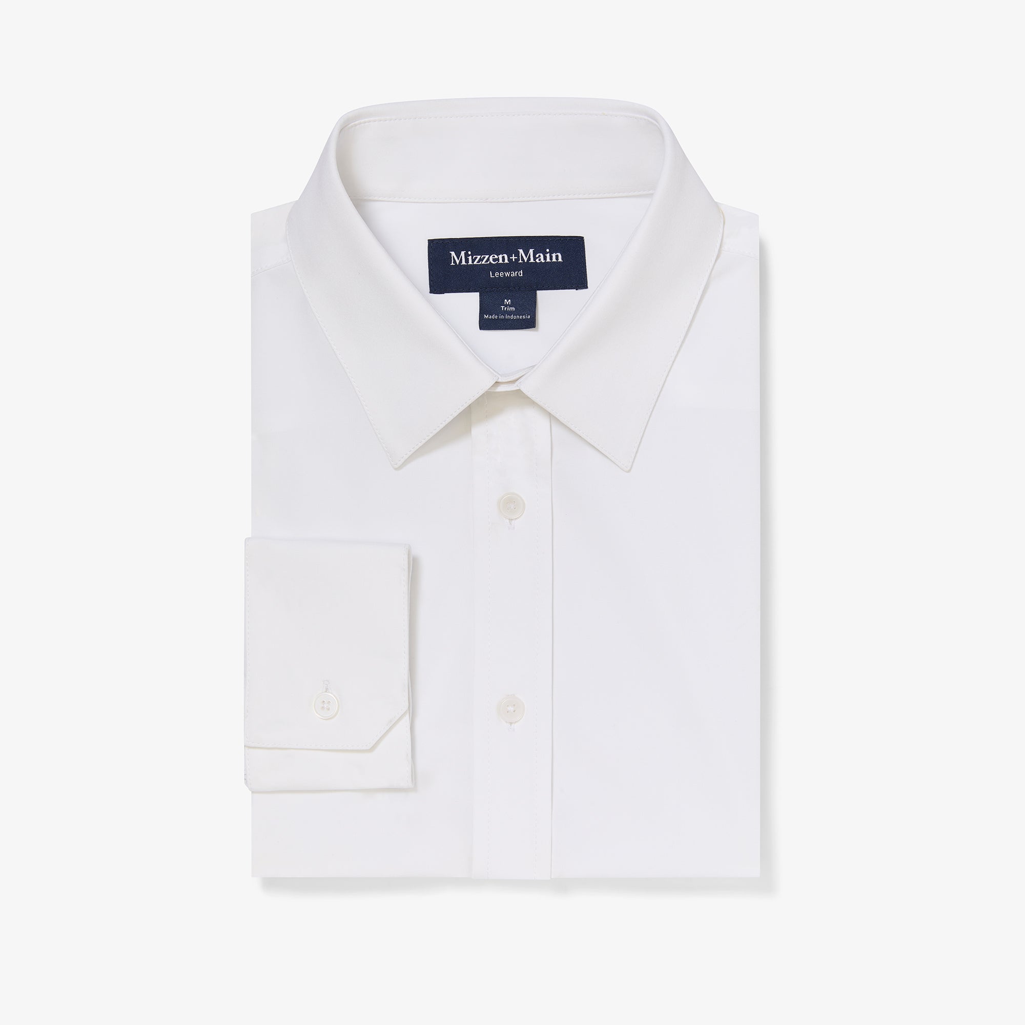 Leeward Formal Dress Shirt White Solid